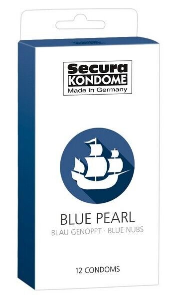 12 PRESERVATIVI BLUE CON PUNTI STIMOLANTI E LUBRIFICANTE BLUE  PEARL