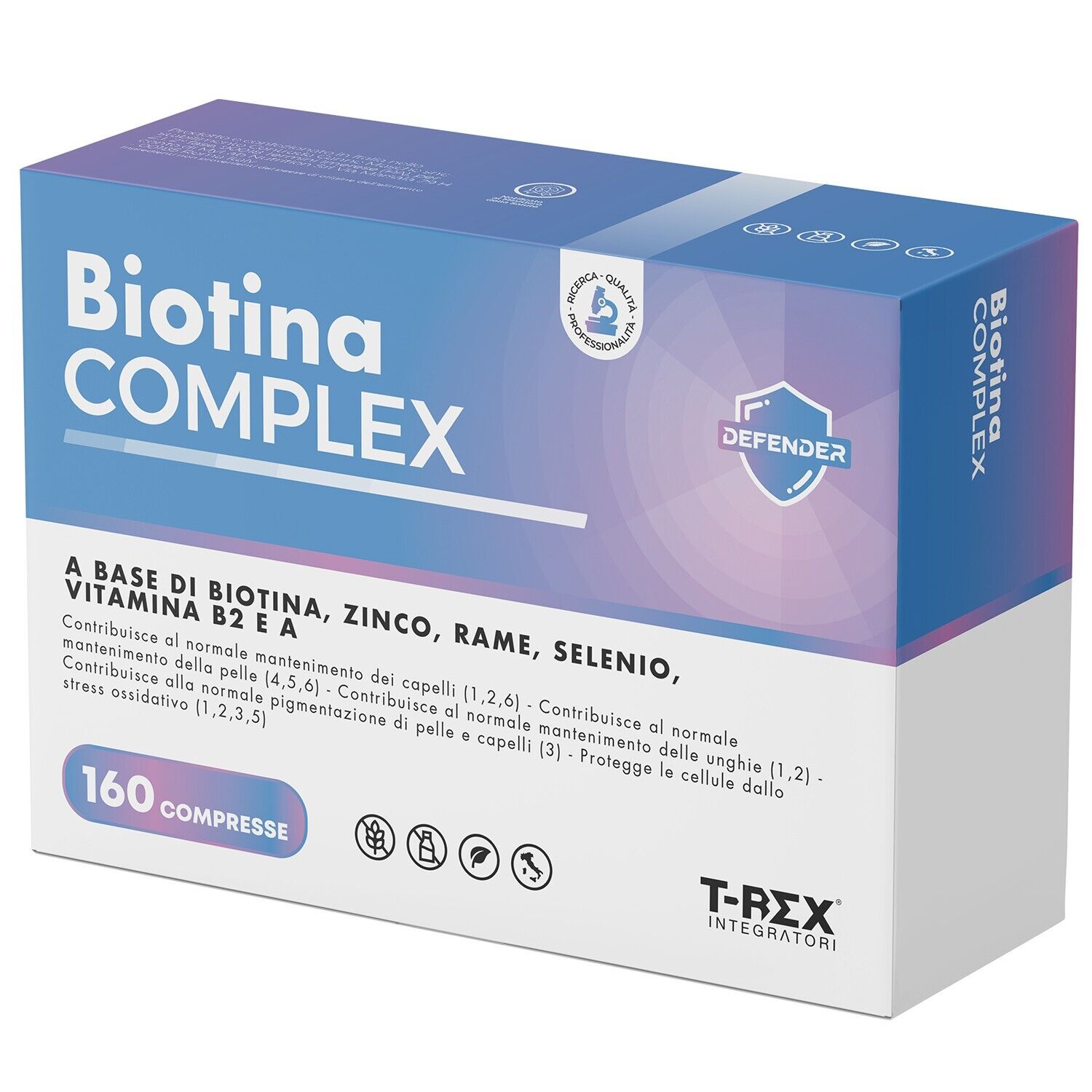 Biotina Complex 160 compresse. Integratore per Capelli con Biotina, Rame e Zinco