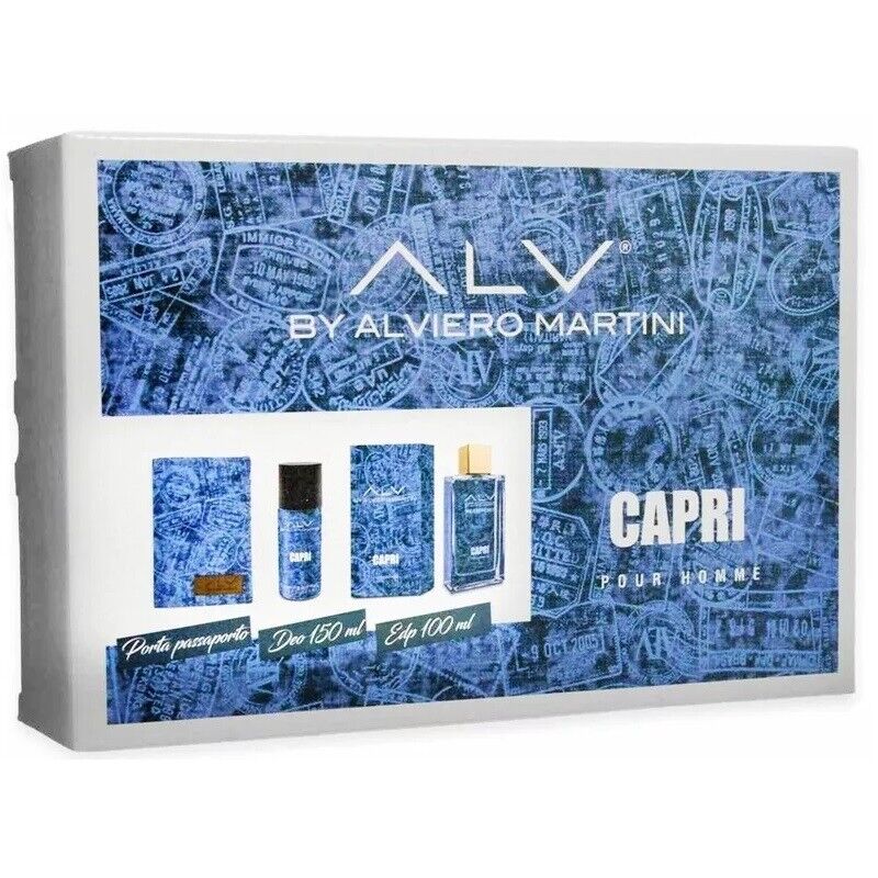 Alviero Martini Cofanetto Capri Eau de parfum 100ml+Deodorante+Portapassaporto