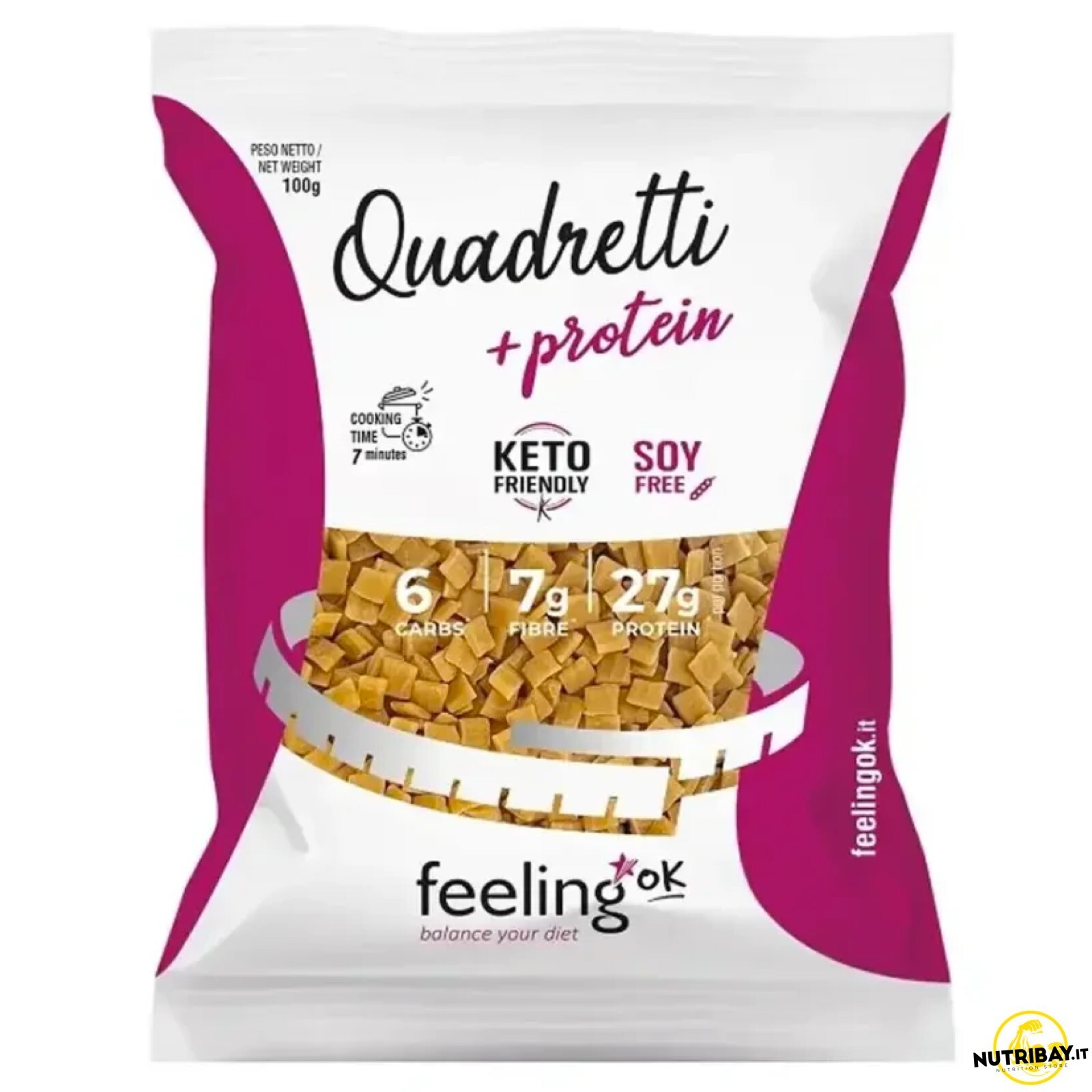 Feeling Ok Quadretti +Protein - 100 gr Pasta zero carbo