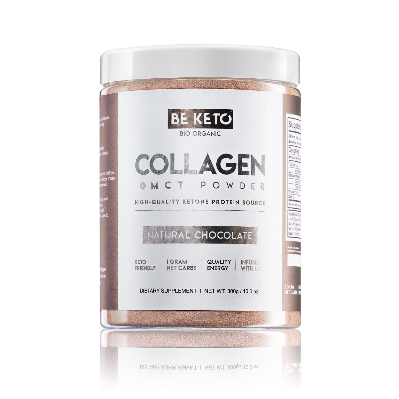 BeKeto Keto Collagen con olio MCT, cioccolato naturale, 300 g
