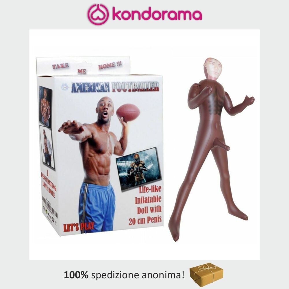 American footballer bambola bambolo gonfiabile maschio nero atleta superdotato