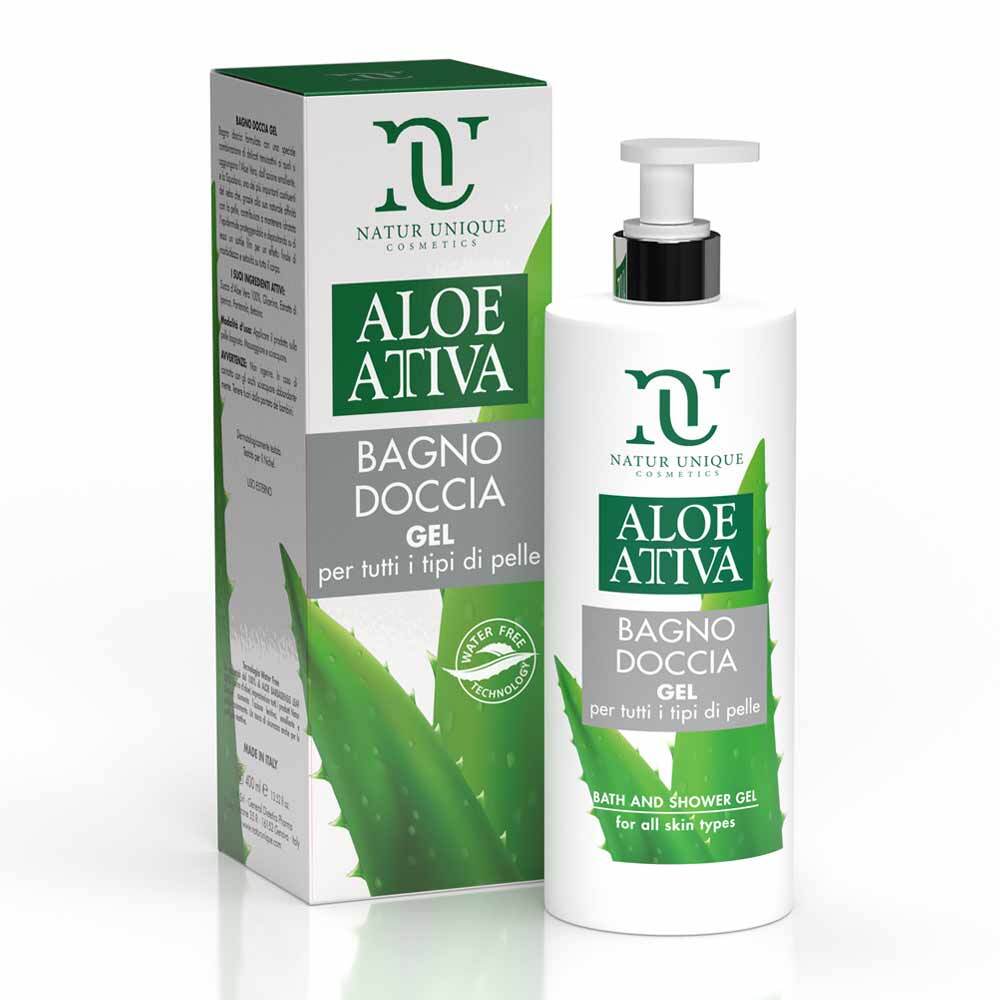 Natur Unique Aloe Attiva - Bagno Doccia Gel Detersione Delicata, 400ml