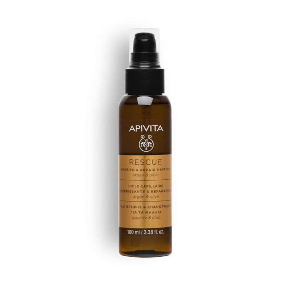 Apivita Intense Repair - Rescue Olio Protettivo Capelli Argan e Olive, 100ml