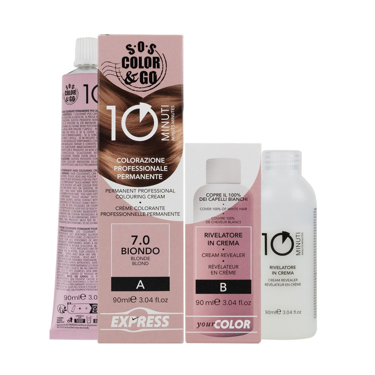 ALAMA SOS COLOR & GO 10 MINUTI COLORAZIONE PROFESSIONALE PERMANENTE 7.0 BIONDO