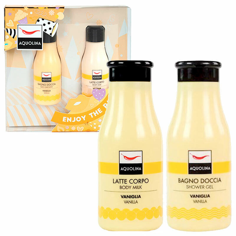Cofanetto AQUOLINA ENJOY THE PARTY VANIGLIA bagno doccia + Latte Corpo 125ml