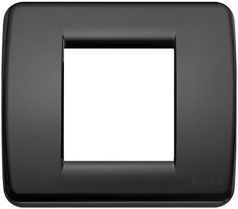 Vimar 17098.16 Placca Idea Scuderia Tonda 1-2 Moduli Tecnopolimero Nero