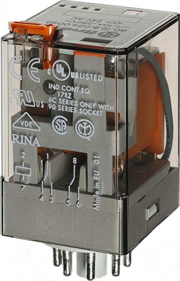FINDER RELè INDUSTRIALE 2 CONTATTI 10 A OCTAL 601282300040