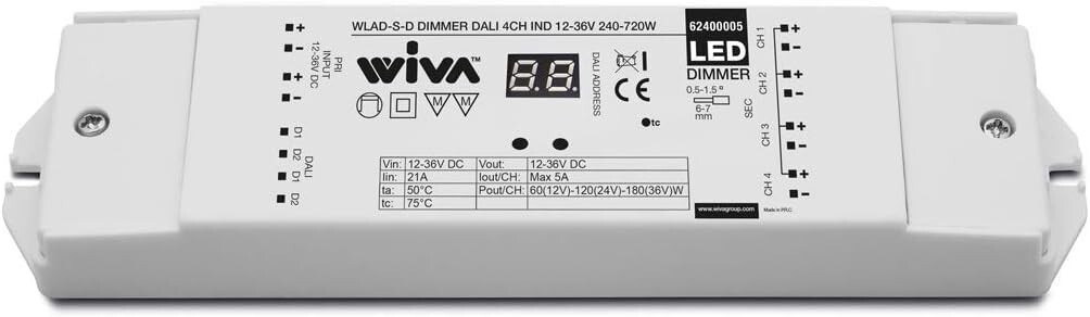 Dimmer Elettronico DALI per LED WLAD-S-D 4CH IND 12-36V 240-720W - Uso Interno