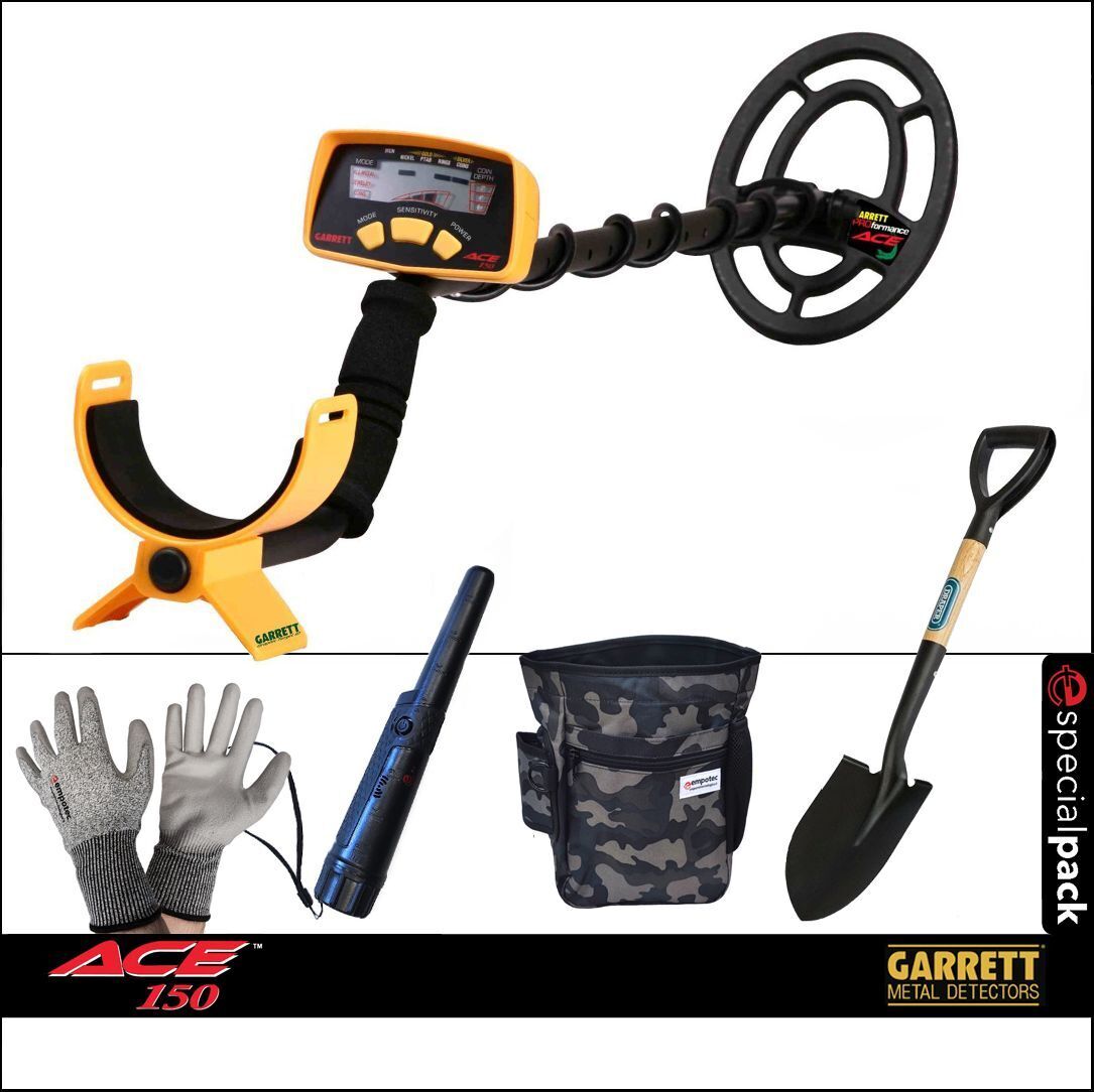 METAL DETECTOR EURO ACE 150 GARRETT PINPOINTER PALA DRAPER MARSUPIO GUANTI