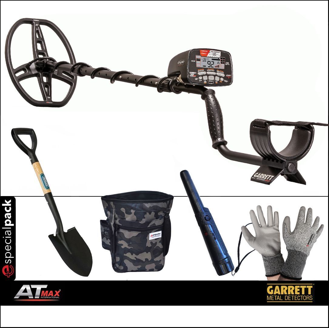METAL DETECTOR AT MAX GARRETT PINPOINTER PALA DRAPER MARSUPIO GUANTI EMPOTEC