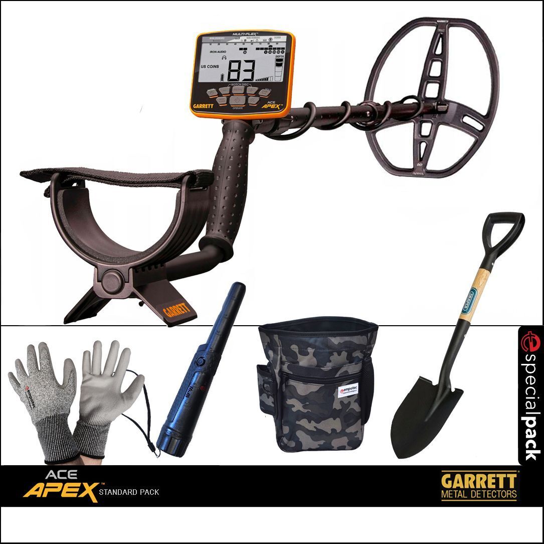 METAL DETECTOR ACE APEX GARRETT PINPOINTER EMPOTEC PALA DRAPER MARSUPIO GUANTI