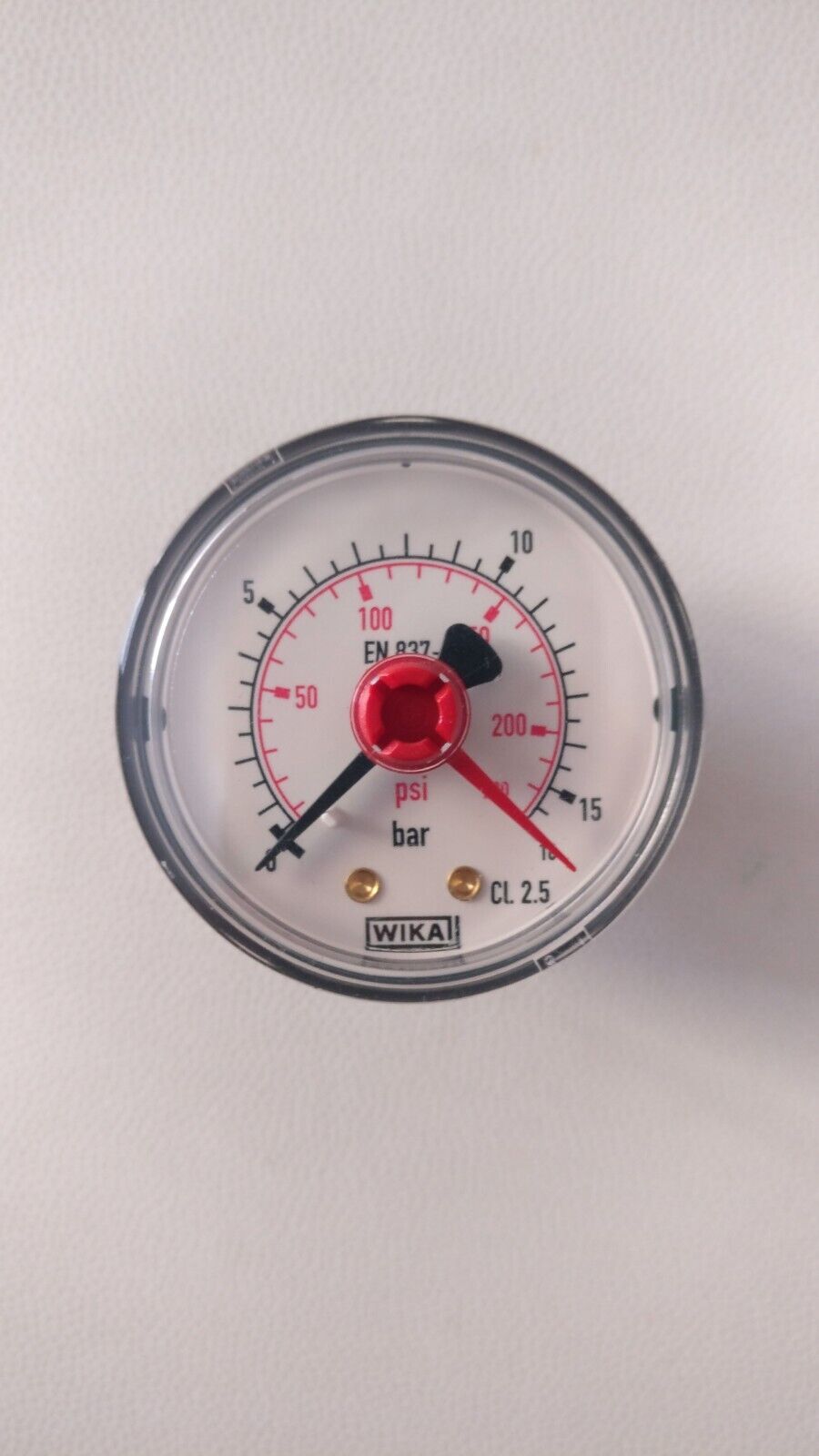 Manometro WIKA Aria Compressa Doppia Scala 0-16 bar Attacco Posteriore 1/4"