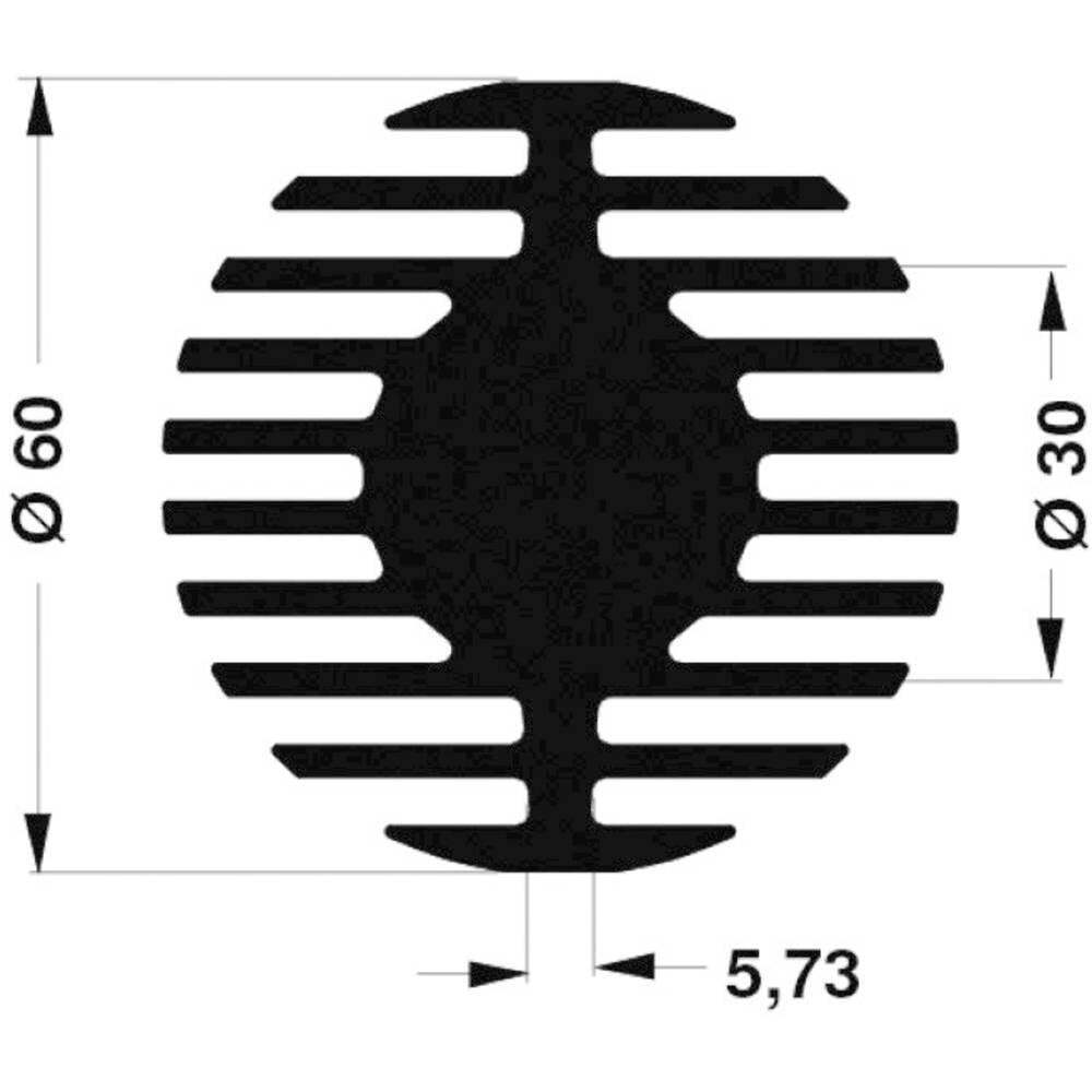Fischer Elektronik 10021585 SK 578 25 SA Dissipatore per LED 2.1 K/W (Ø x A) 60