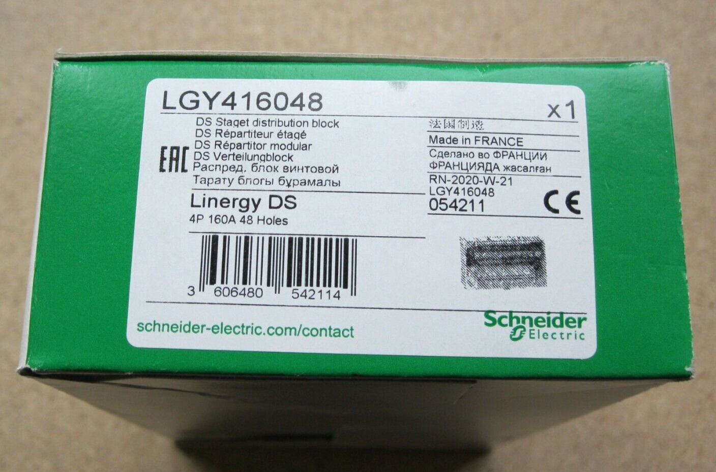 SCHNEIDER LGY416048 MORSETTIERA TETRAPOLARE 160 A 4x12 FORI