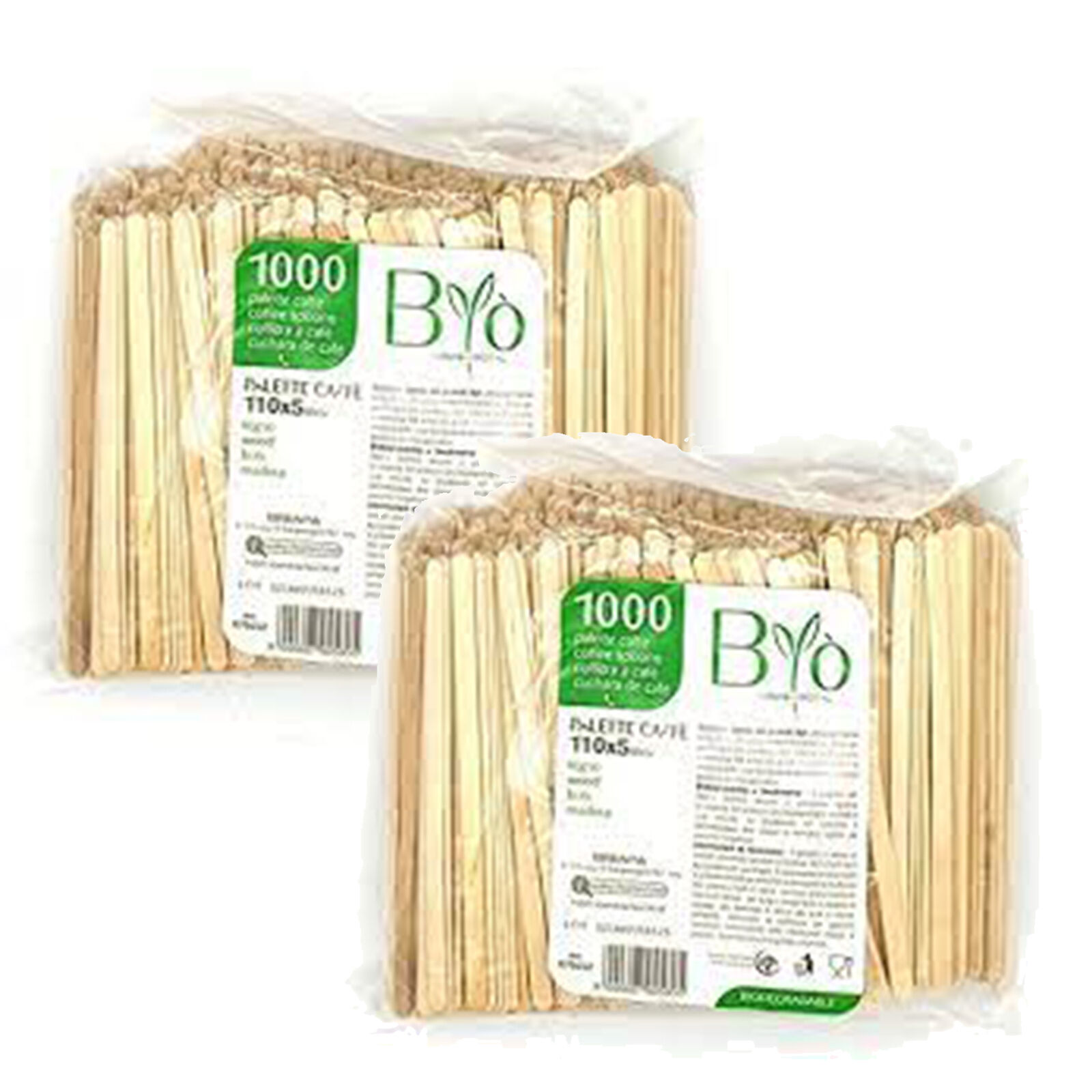 2000 palette caffè legno betulla biodegradabili compostabili cucchiaini