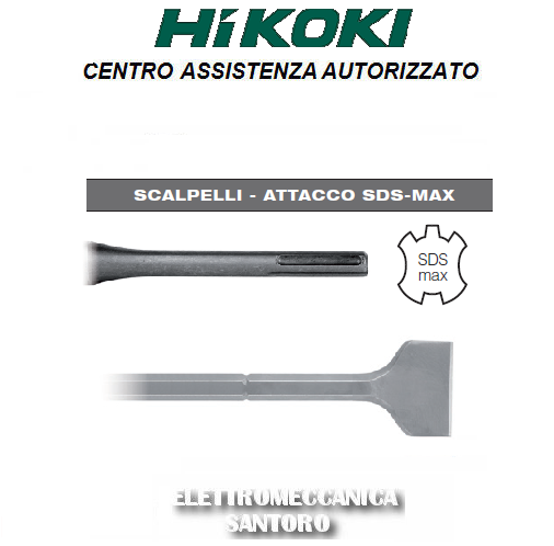 SCALPELLO A SPATOLA 50 x 400 CON ATTACCO SDS MAX HIKOKI HITACHI PER MARTELLO