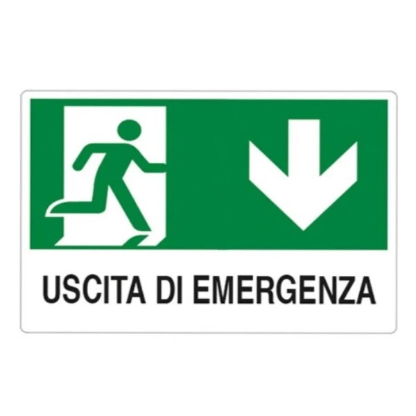 CARTELLO " USCITA DI EMERGENZA " IN PVC CM 30 X 20