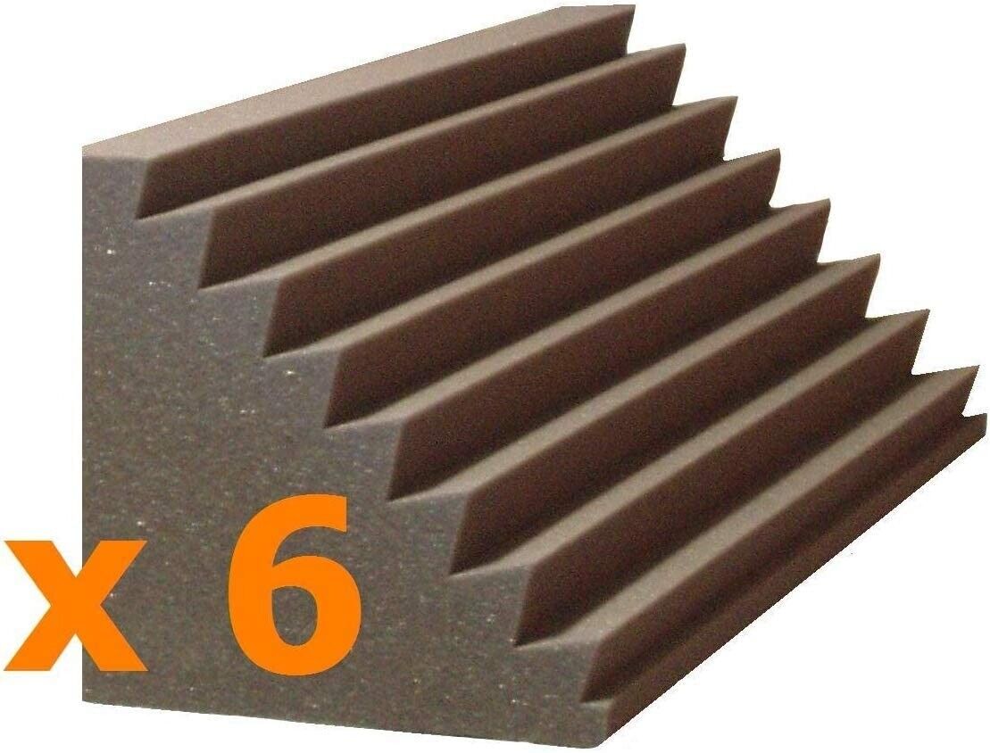 6 Bass Trap scanalata 80x30x30 triangoli trappole basse frequenze audio
