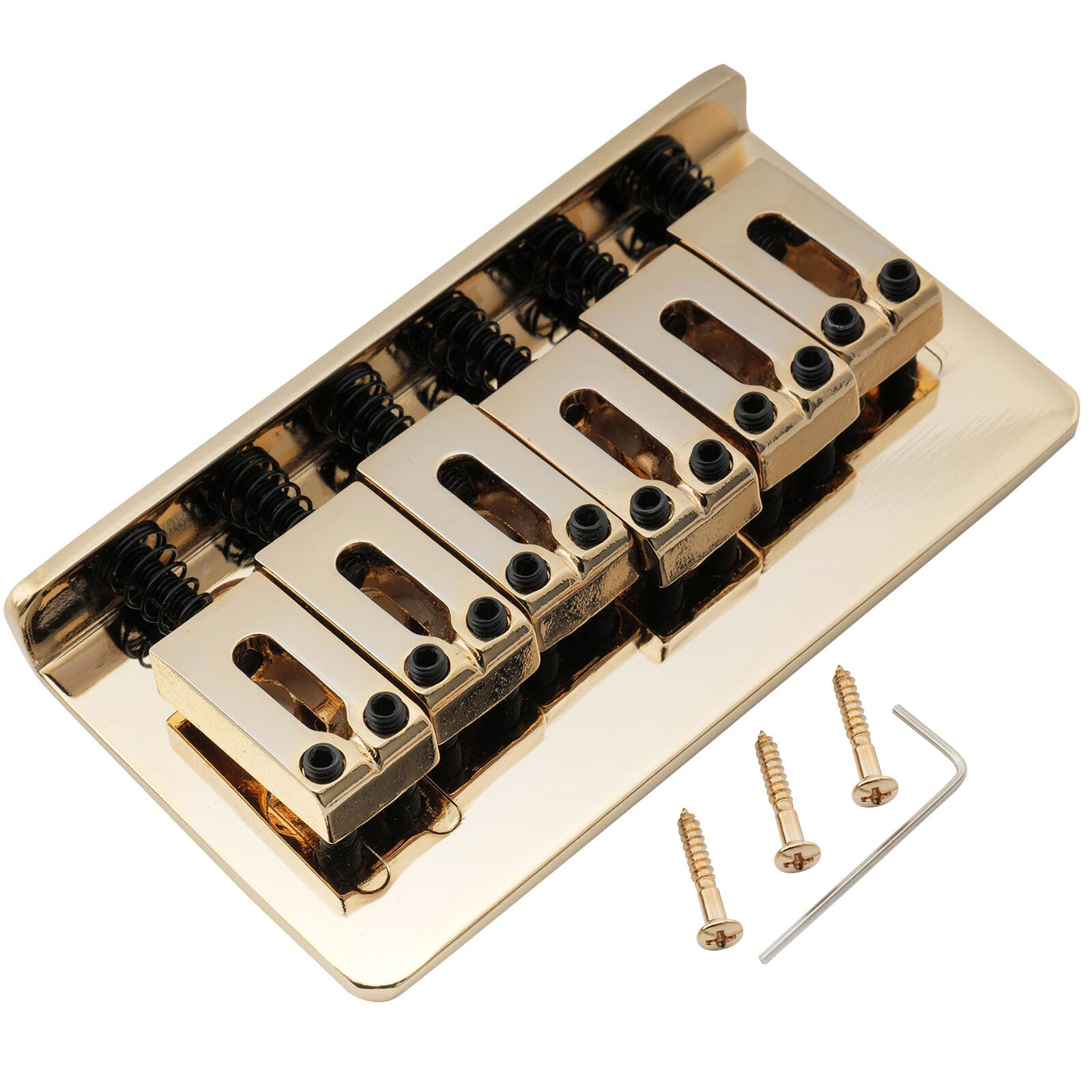 Musiclily Pro Gold 54mm Modern Hardtail Fixed Bridge For Import Strat TL Guitar
