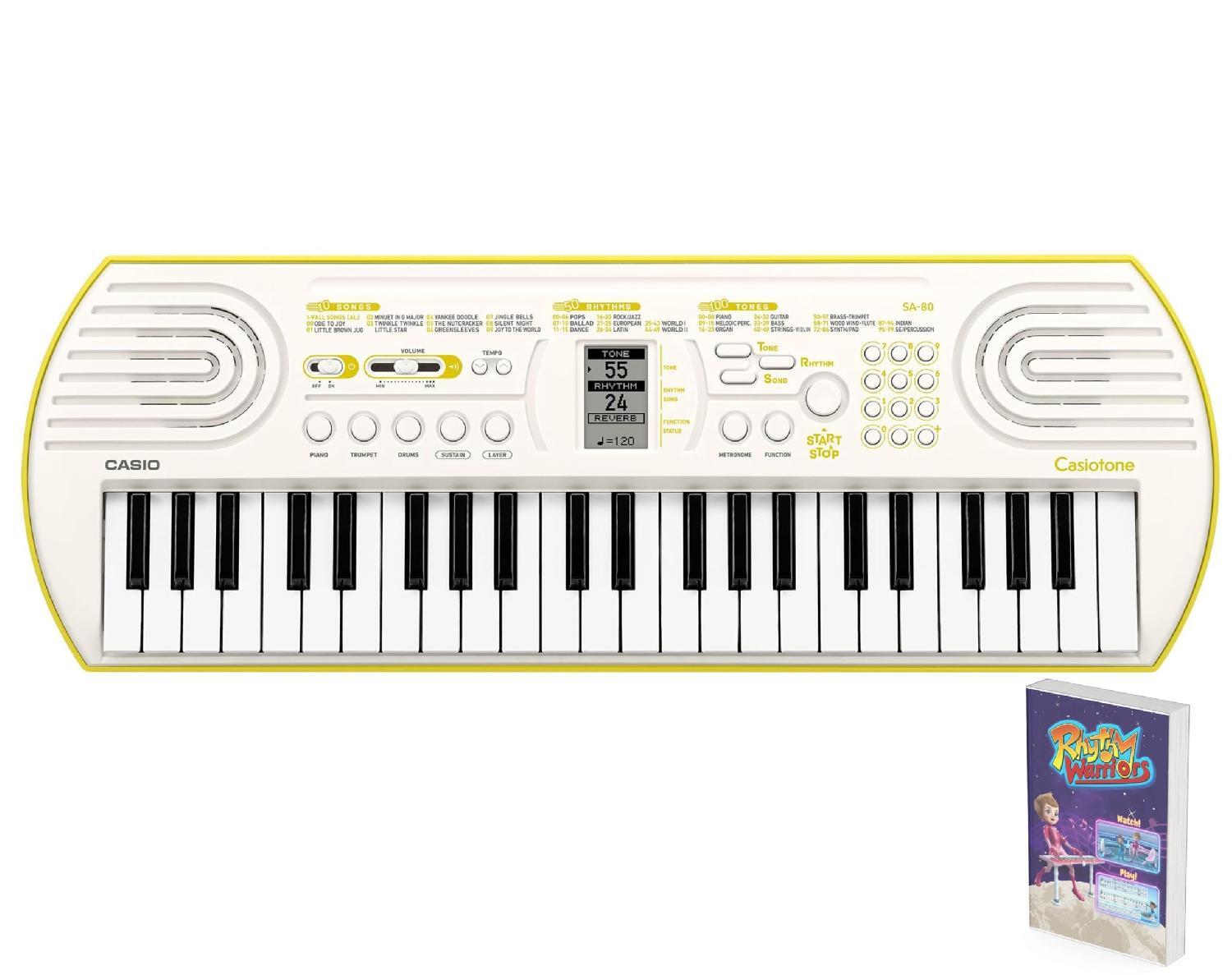 Casio Tastiera Musicale 44 Tasti colore Bianco/Giallo Casiotone SA 80