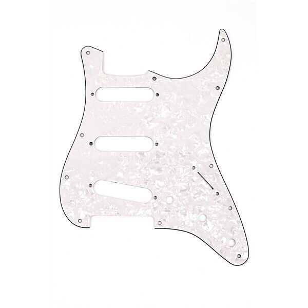 Fender Parts Pickguard Stratocaster S/S/S 11-Hole Mount White Pearl, 4-Ply 09921