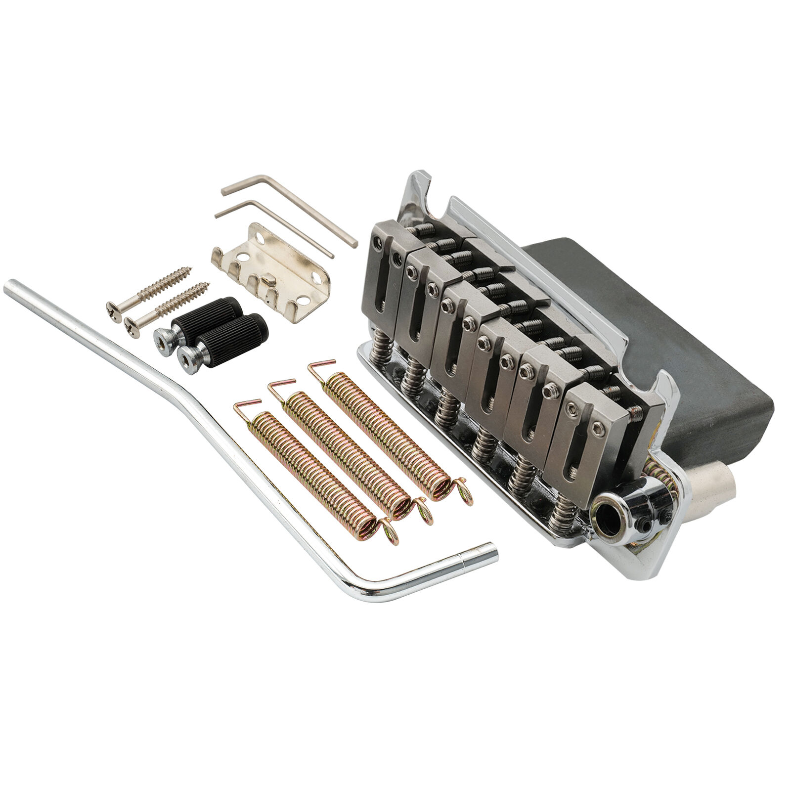 Musiclily Pro Chrome 54mm 2-Point Guitar ST Tremolo Bridge Steel Saddles Block