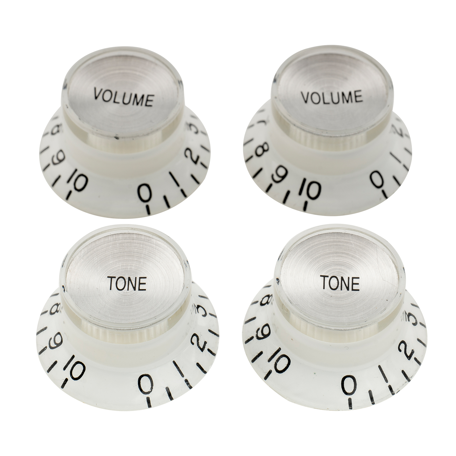 Musiclily Pro White Imperial Inch Guitar 2 Volume 2 Tone Knob For US Les Paul SG
