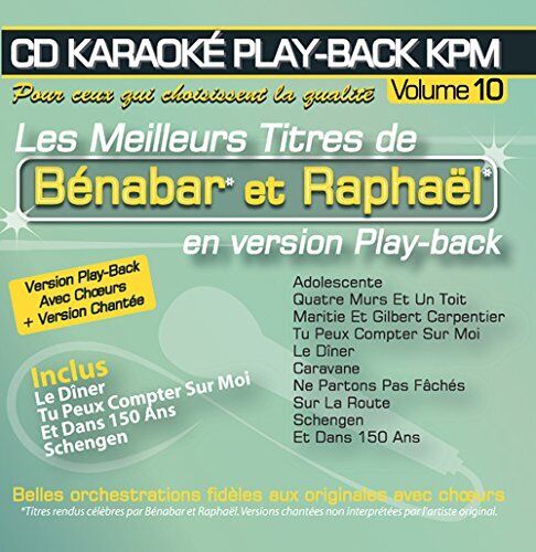 Benabar Karaoké Play-Back KPM Vol.10 Benabar et Raphaël (CD)