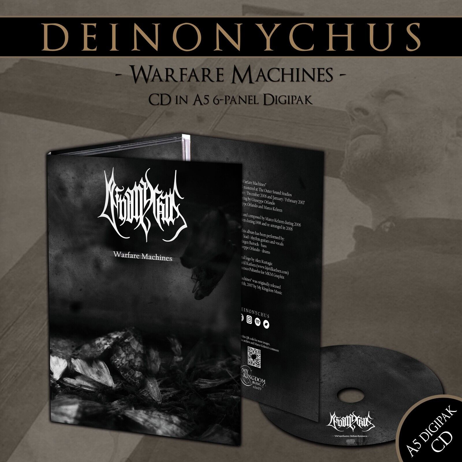 DEINONYCHUS "Warfare Machines" A5digiCD - Doom Black (New Edition)