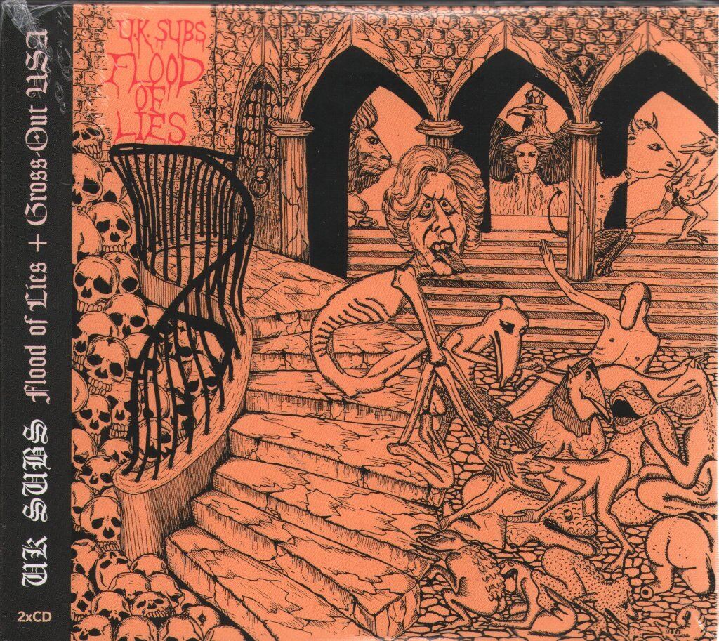 UK SUBS FLOOD OF LIES + GROSS-OUT USA DOUBLE CD 2CD set in foldout sleeve (FALLC