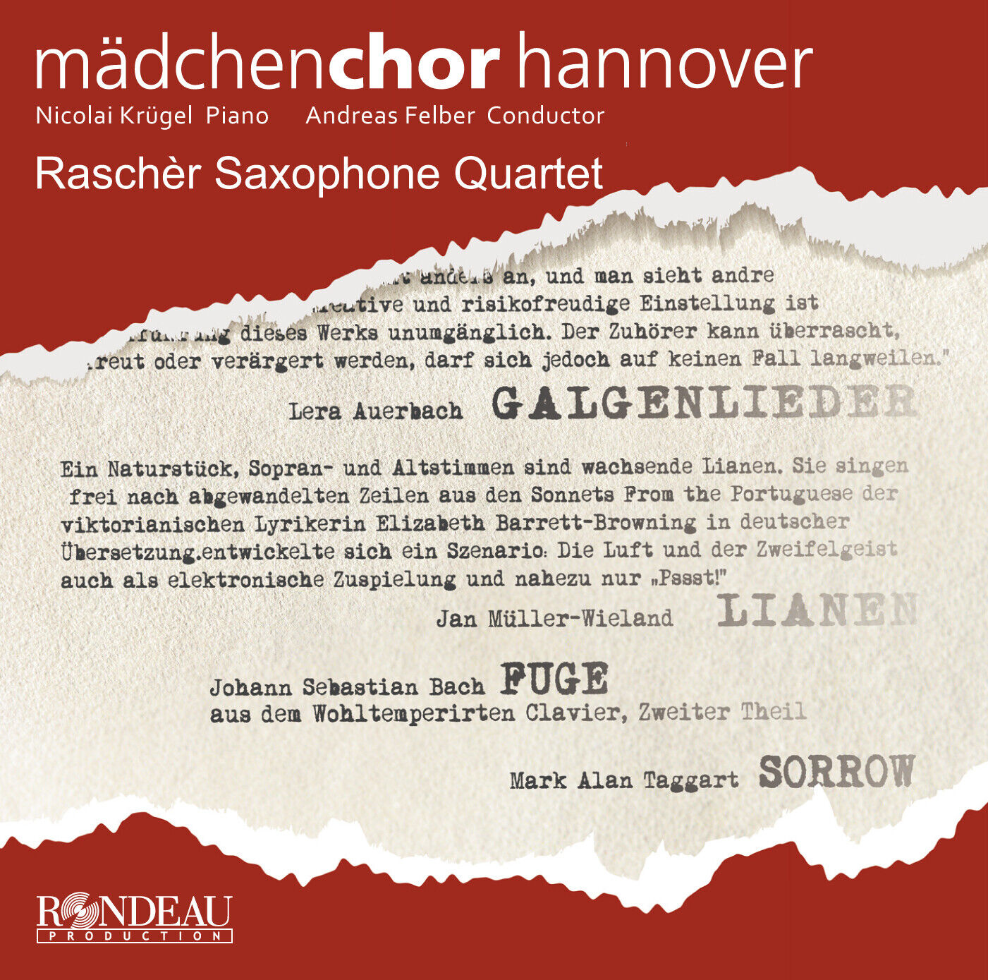 Lera Auerbach Lera Auerbach: Galgenlieder/Jan Müller-Wieland: Lianen/... (CD)