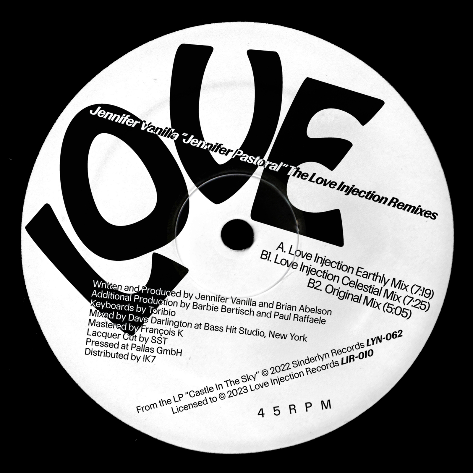 Jennifer Vanilla Jennifer Pastoral (Love Injection Remixes) (Vinyl LP)