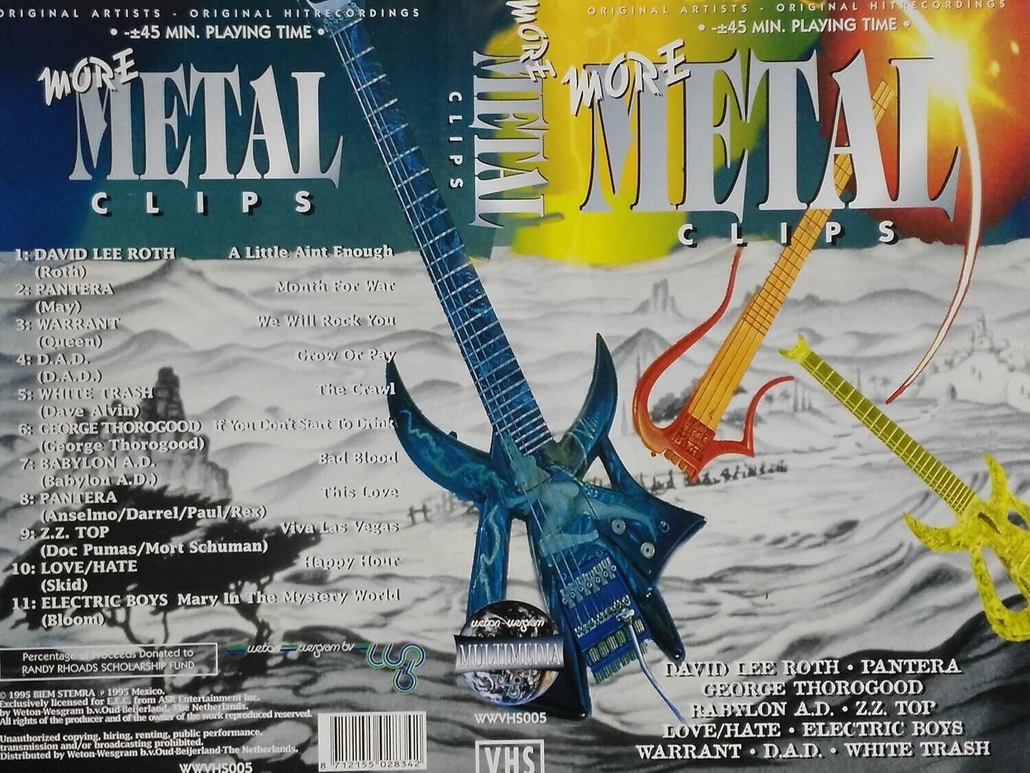 Various ‎– More Metal Clips - VHS,PAL,NEW,UNPLAYED,NO SEALED (PANTERA,WARRANT)