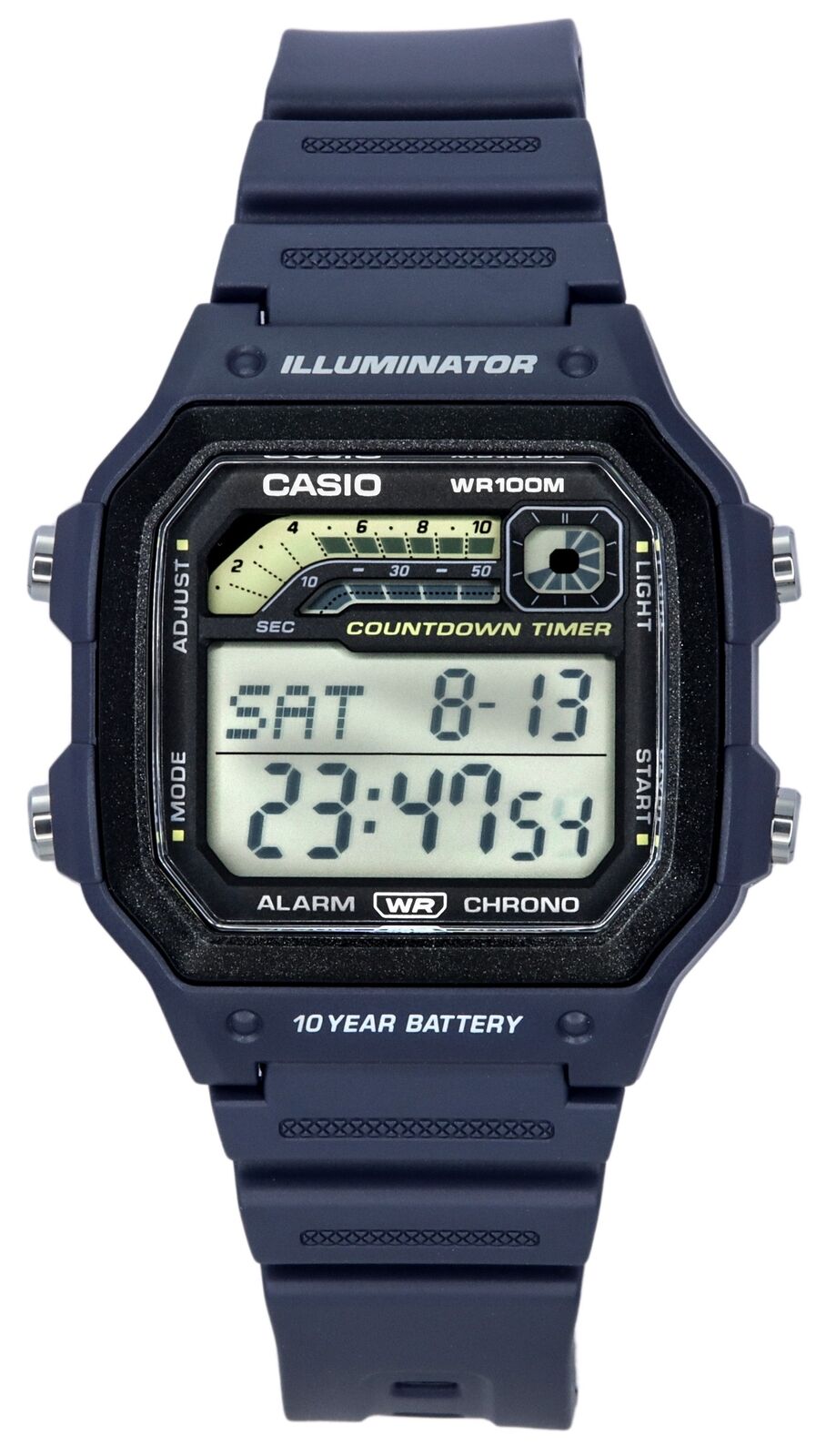 Casio Digitale Allarme Chrono Timer Illuminator WS1600H2A 100M Orologio da Uomo
