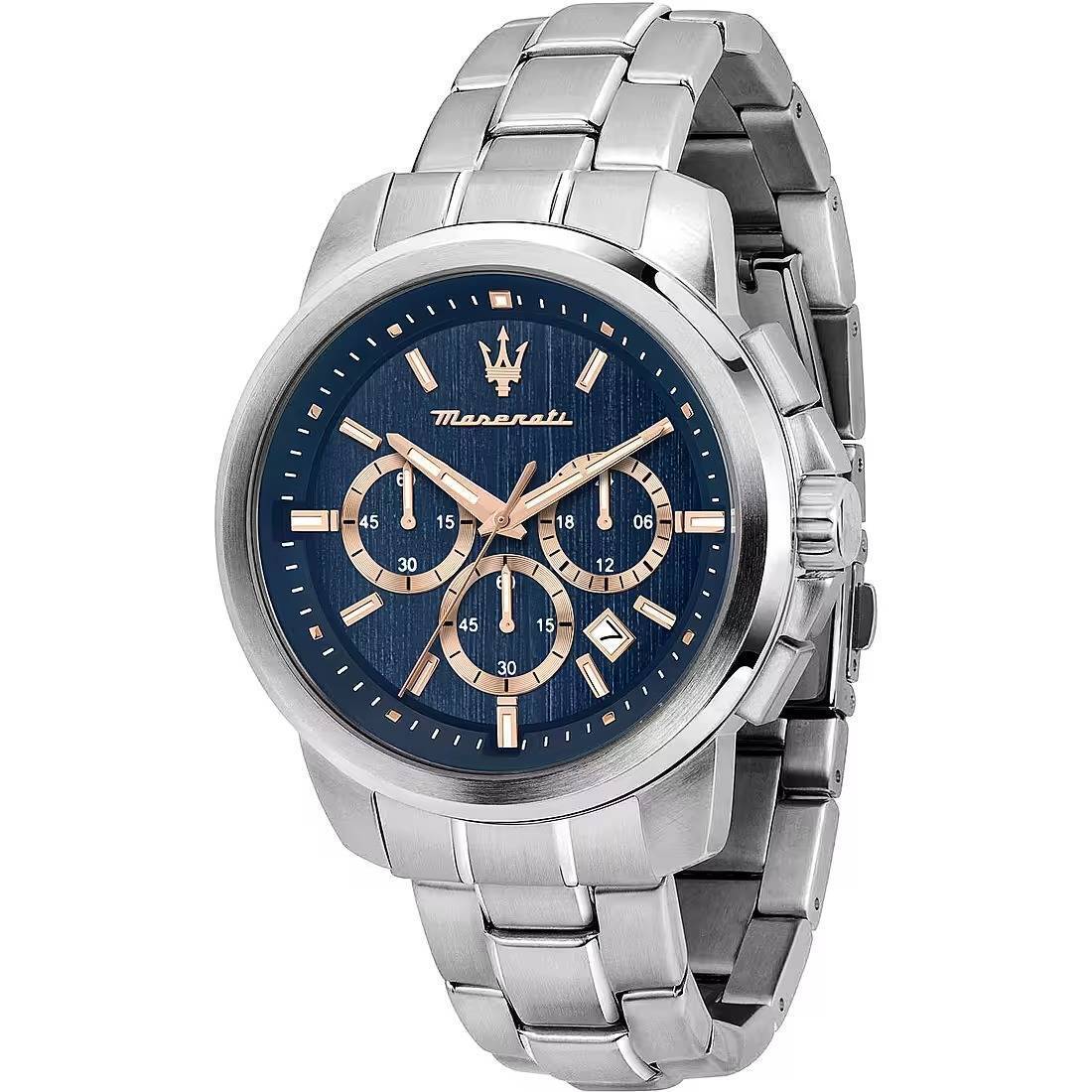 Orologio Maserati Successo Cronografo uomo r8873621037 Acciaio Blu Rosè 44 mm