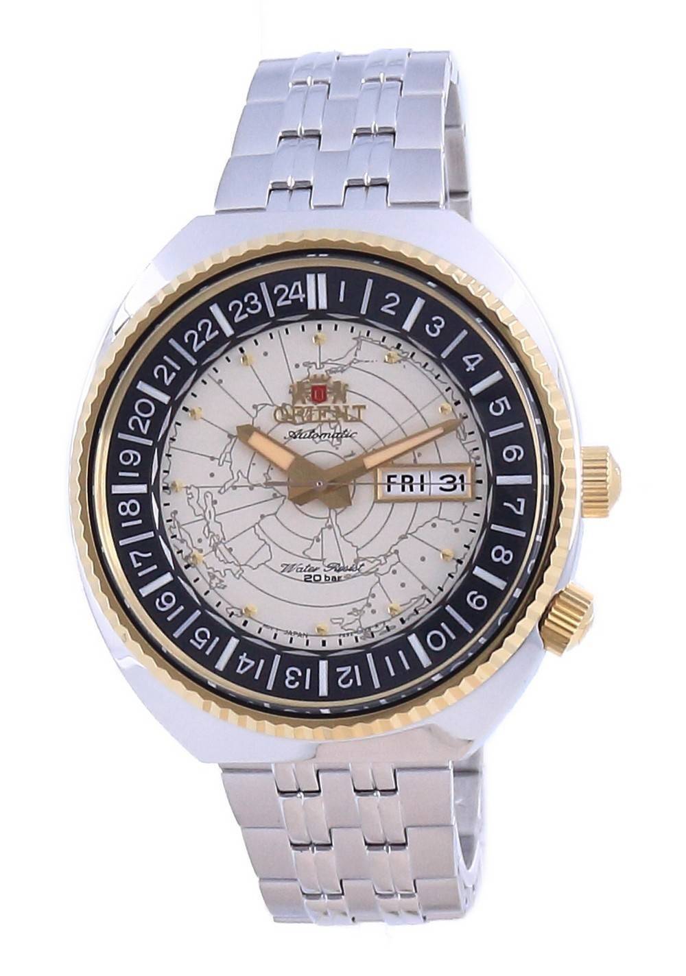 Orient World Map Revival Acciaio Inossidabile RA-AA0E01S19B 200M Orologio Uomo
