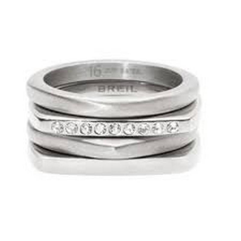 Set anelli donna Breil Tetra dorati TJ3204 acciaio 316L con cristalli