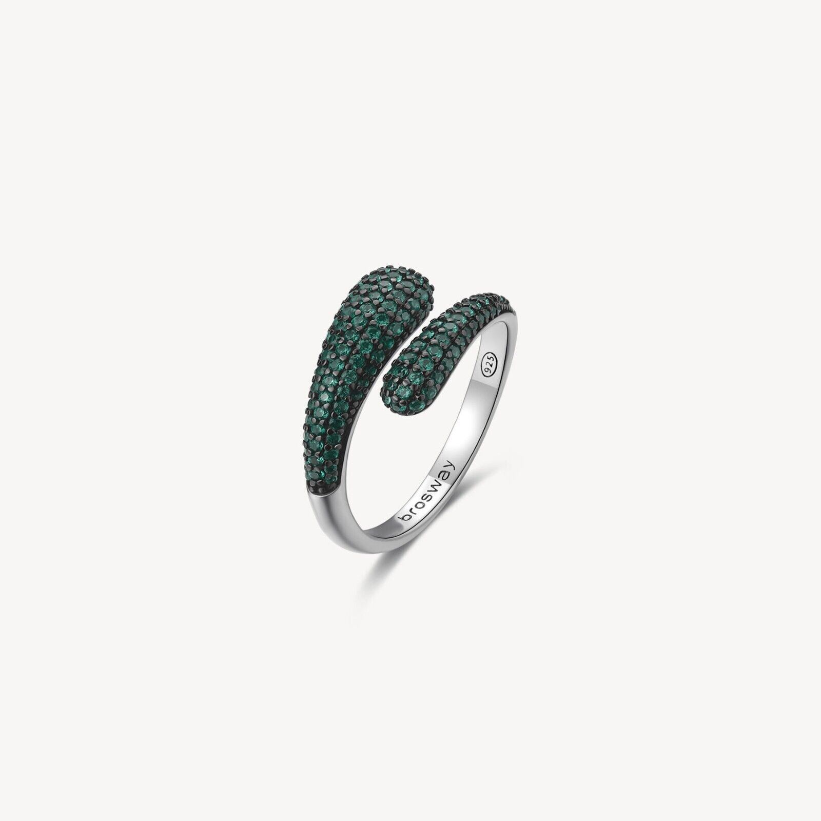 ANELLO DA DONNA BROSWAY FANCY IN ARGENTO 925 E ZIRCONI FLG123C LIFE GREEN N.16