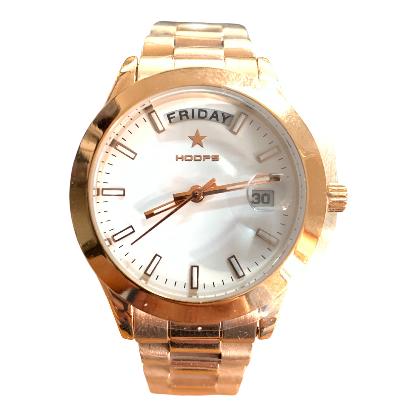 Hoops Orologio Al Quarzo In Acciaio Rosa Modello Day Date Donna