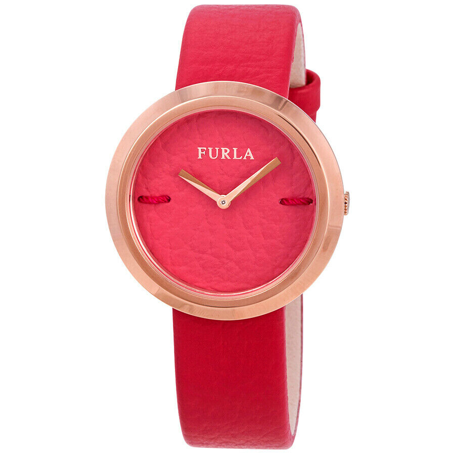 OROLOGIO DONNA FURLA MYPIPER ORO ROSA CINTURINO PELLE ROSA SHOKING,DIAMETRO 34mm