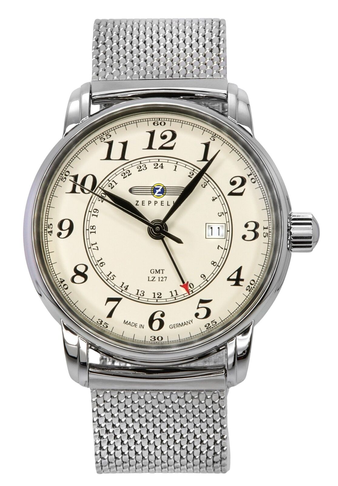 Zeppelin LZ127 Graf GMT Quadrante Beige Al Quarzo 7642M5 50M Orologio da Uomo