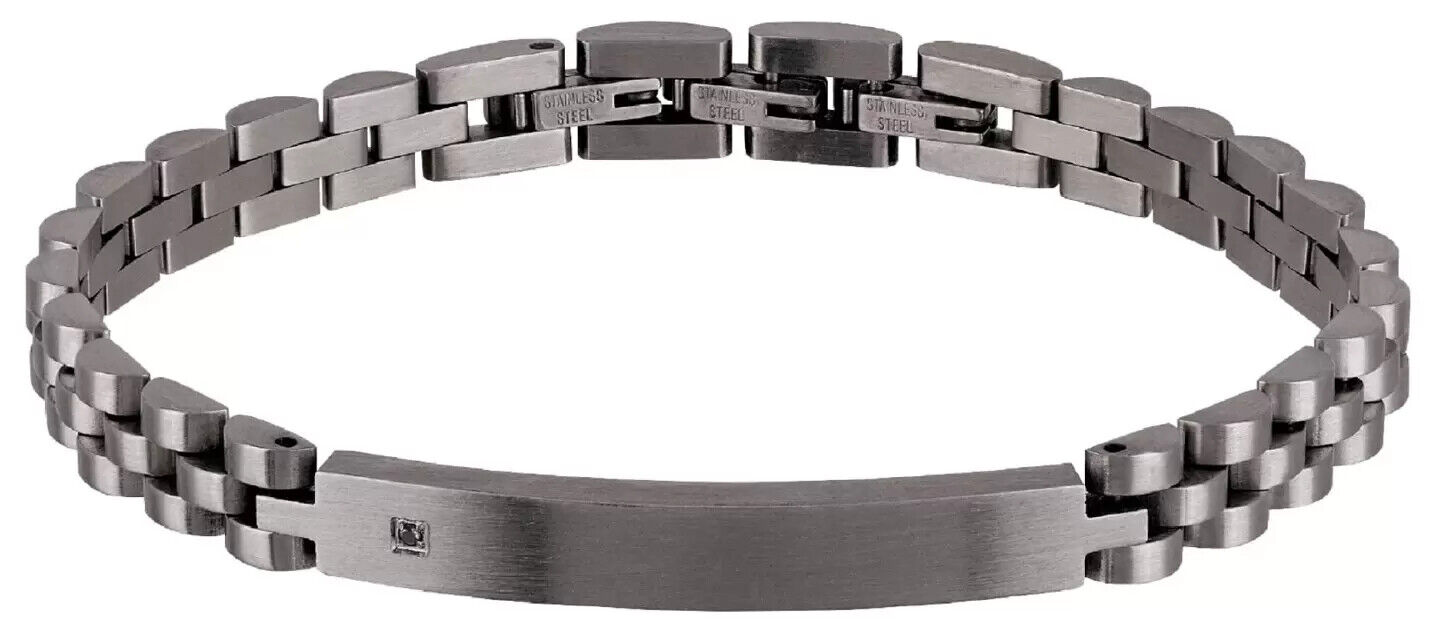 Bracciale Uomo Acciaio Black Diamond Breil TJ2400 Brunito