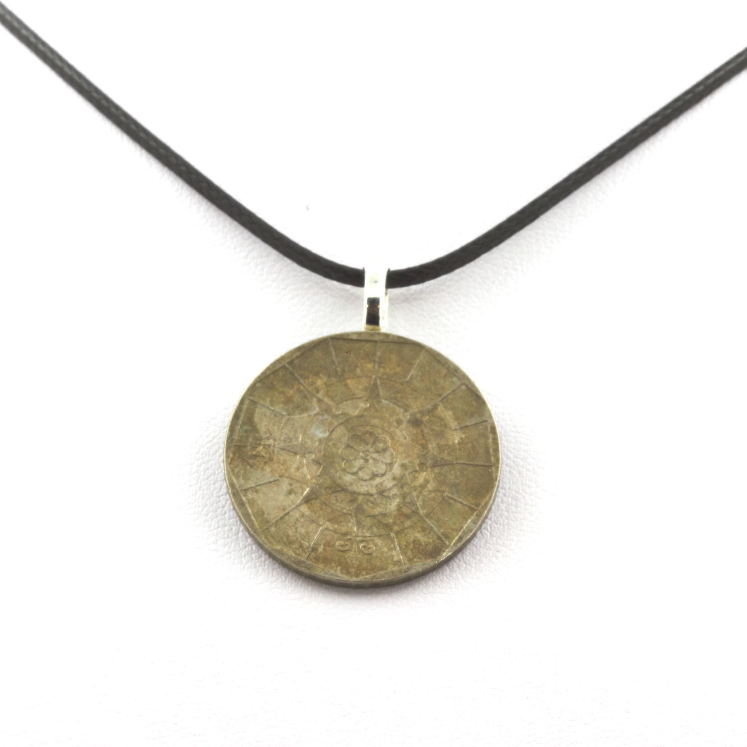 Collana Moneta Portogallo 20 Escudos Cordino Nero