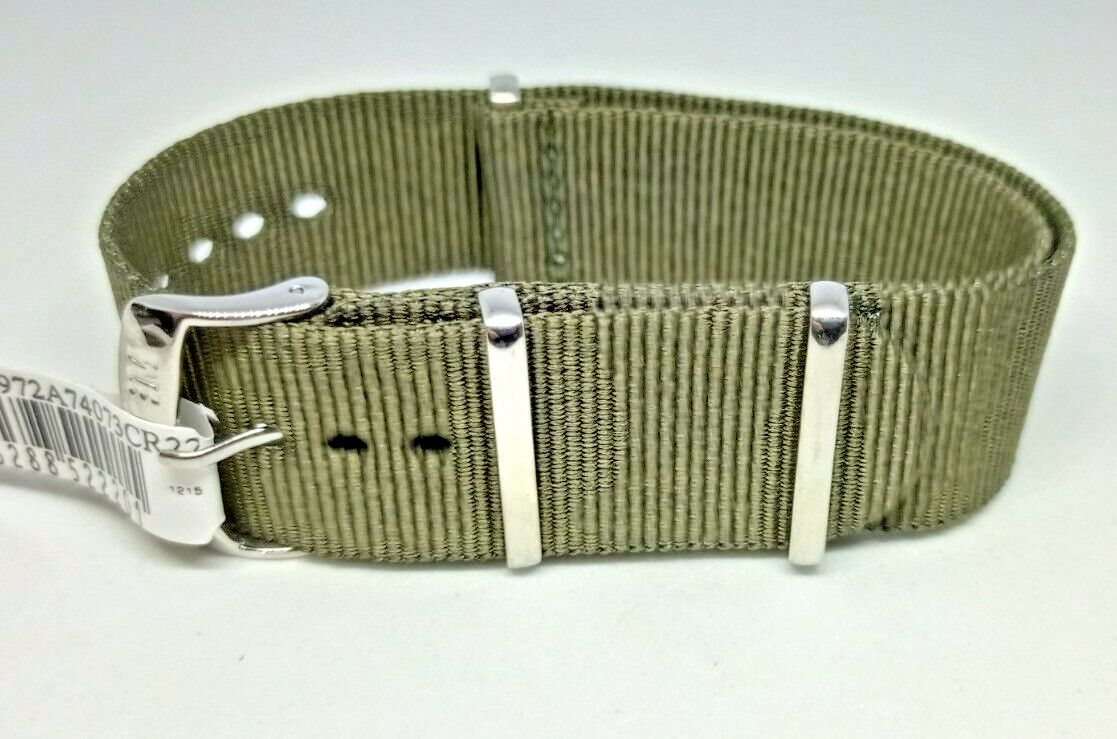 CINTURINO RICAMBIO OROLOGI ANSA 22mm  MORELLATO ,TESSUTO NYLON VERDE MILITARE