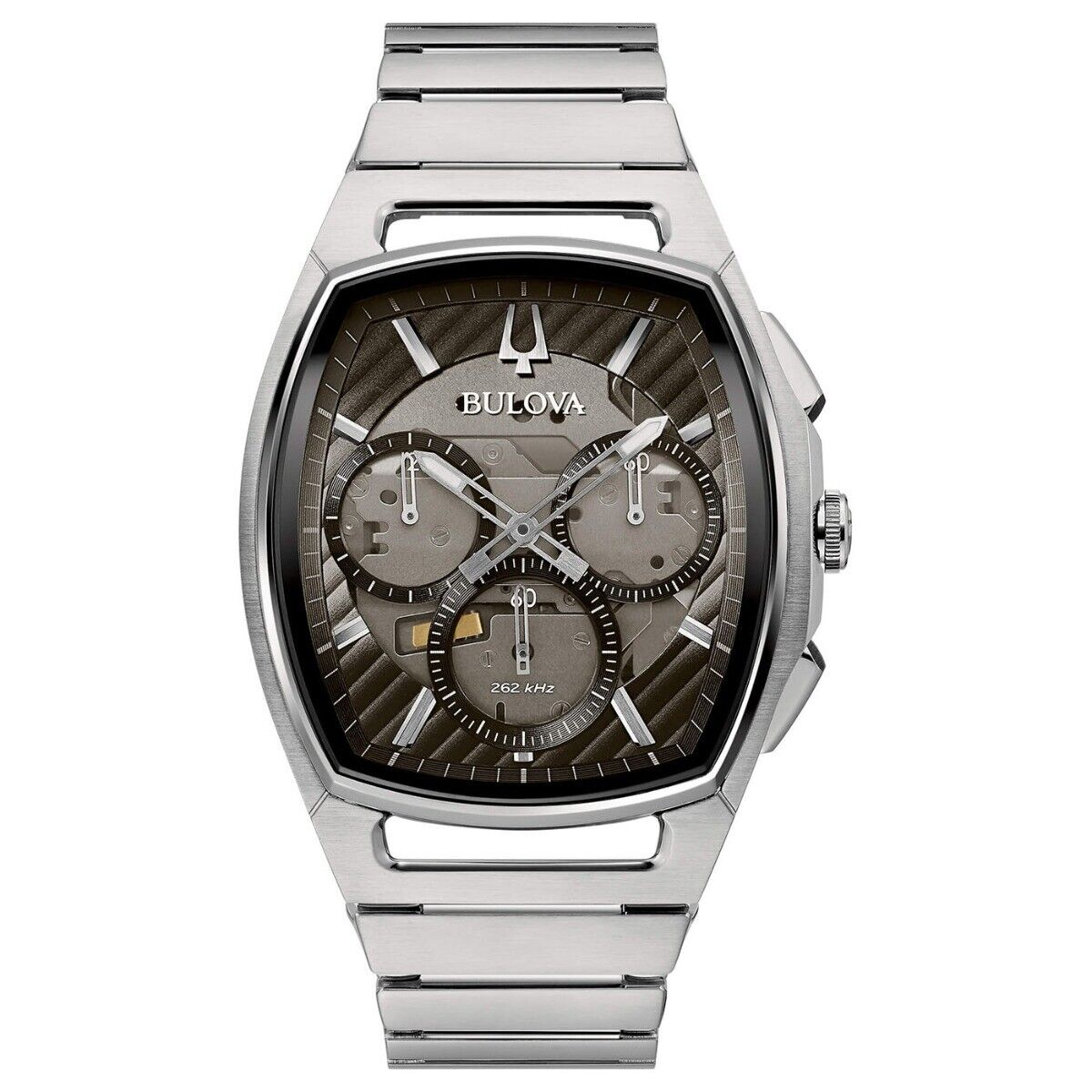 Bulova Uomo Orologio Curv Progressive Quarzo Crono Quadrante Blu 42mm 96A257