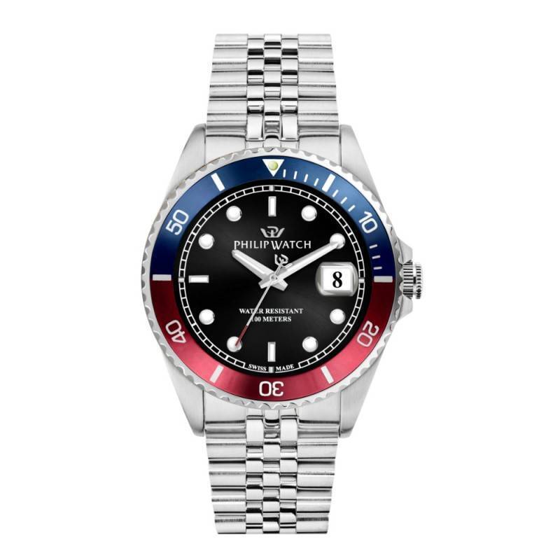 Orologio Philip watch Caribe R8253597088 Uomo 42mm rosso blu jubilee Pepsi Diver