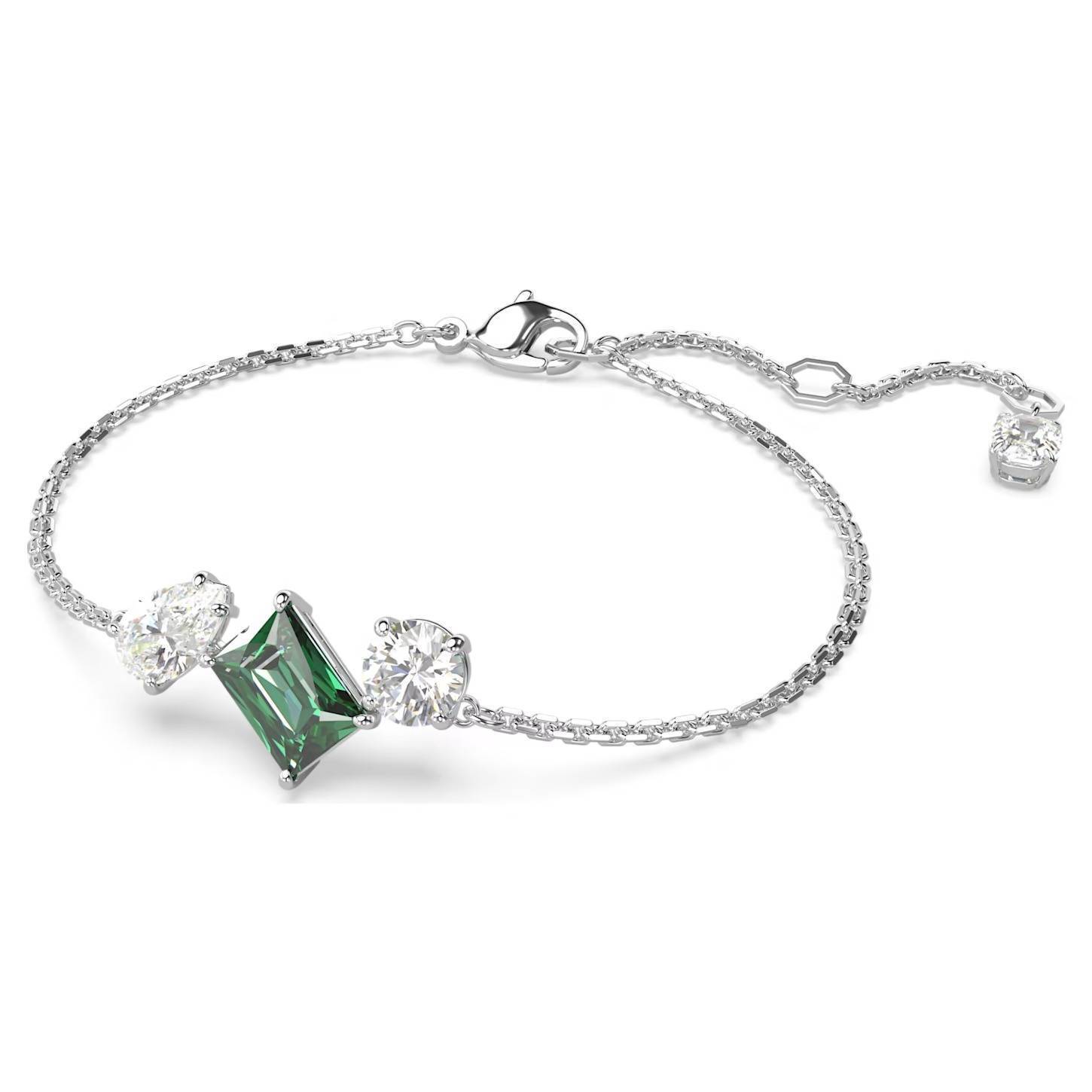 Bracciale Swarovski Mesmera 5668360 Bracelet Cristalli Verde Rodio