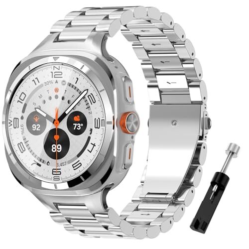 TiMOVO Metal Watch Band per Samsung Galaxy Watch 7 Ultra 47 mm, Cinturino (v2f)