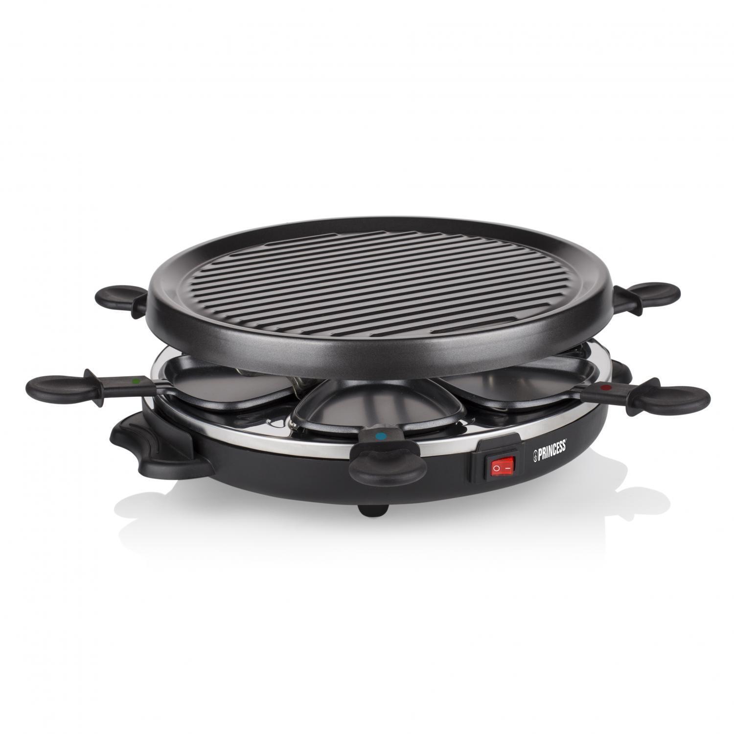 PRINCESS Raclette Elettrica Barbecue 6 padellini 800 watt Raclette 6 Grill Party